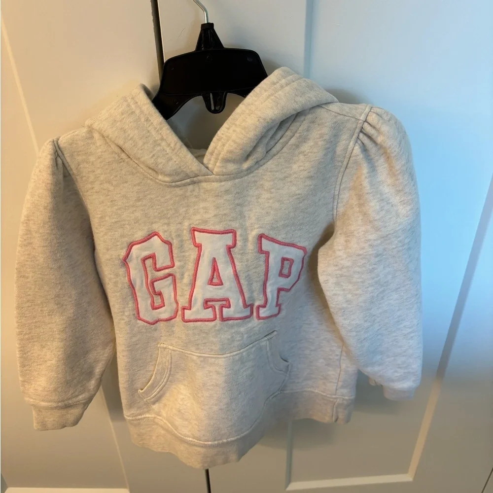 Baby Gap Girls Logo Pullover Sweatshirt Gray Pink Size 4T